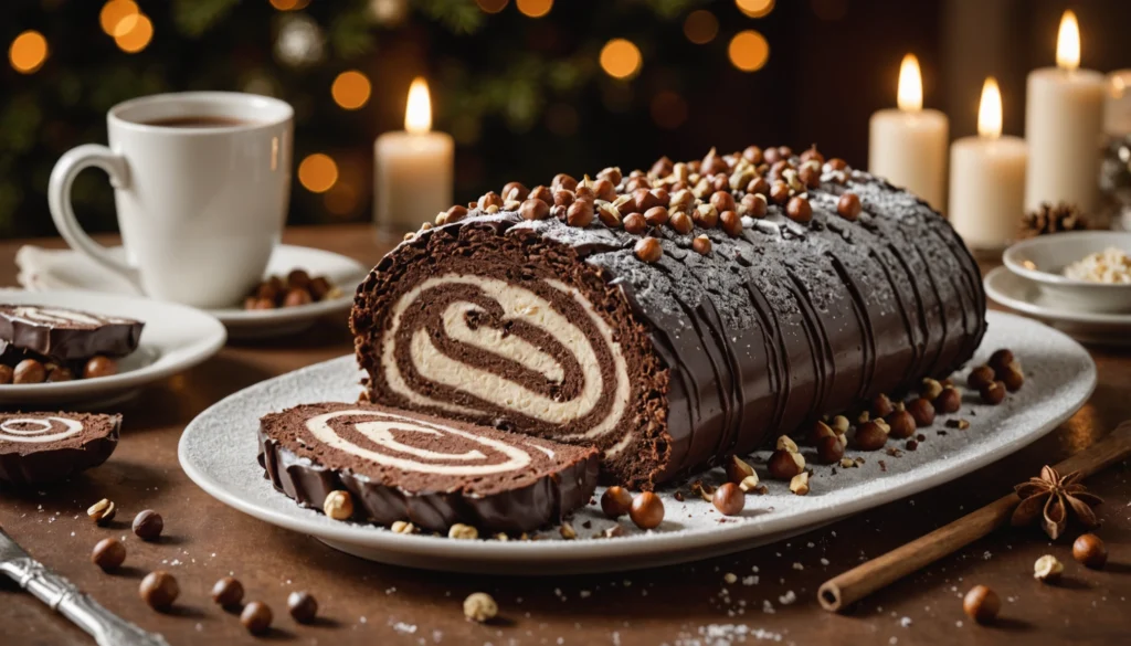 buche de noel chocolat noisette
